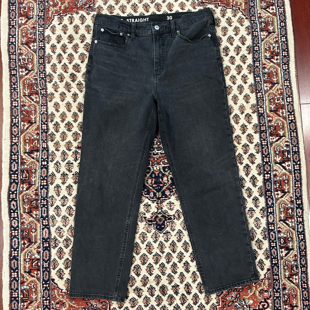 J CREW Re-Imagined Washed Black Classic Straight Leg Jeans Denim 30 10 - Picture 3 of 9